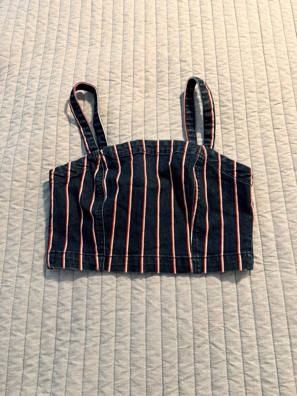 Dynamite  Jean Crop Tank with Red and White Stripes. Like new.